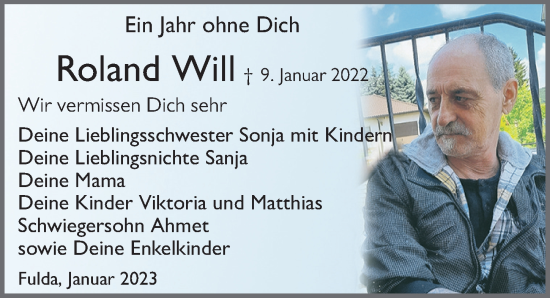 Traueranzeige von Roland Will von FZ