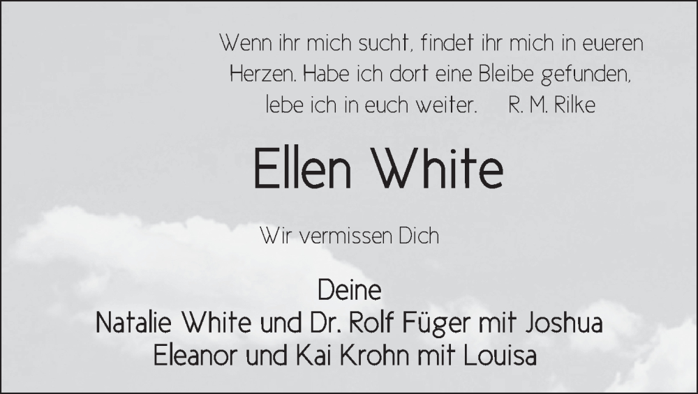  Traueranzeige für Ellen White vom 18.02.2023 aus FZ