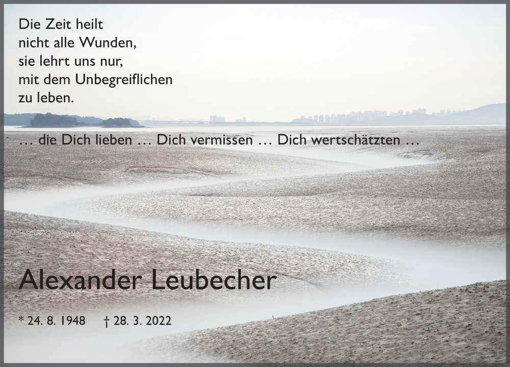  Traueranzeige für Alexander Leubecher vom 28.03.2023 aus FZ