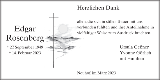 Traueranzeige von Edgar Rosenberg von FZ