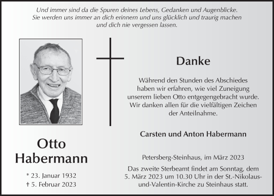 Traueranzeige von Otto Habermann von FZ