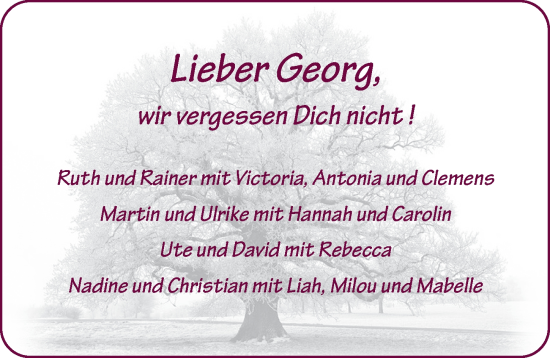 Traueranzeige von Georg Grummann von FZ