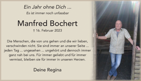 Traueranzeige von Manfred Bochert von FZ