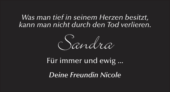 Traueranzeige von Sandra Fischer von FZ