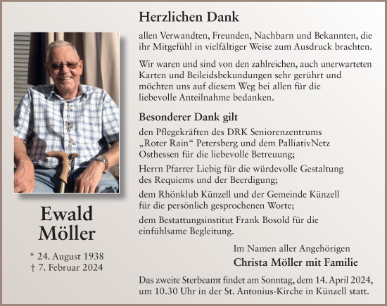 Traueranzeige von Ewald Möller von FZ