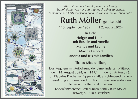Traueranzeige von Ruth Möller von FZ
