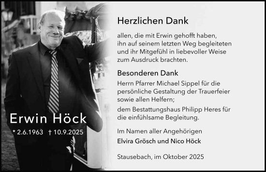 Traueranzeige von Erwin Höck von FZ