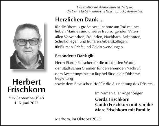 Traueranzeige von Herbert Frischkorn von FZ