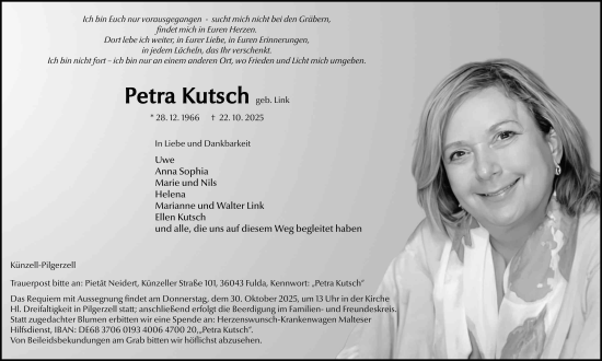 Traueranzeige von Petra Kutsch von FZ