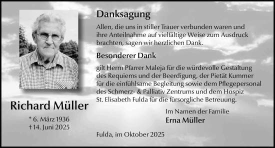 Traueranzeige von Richard Müller von FZ