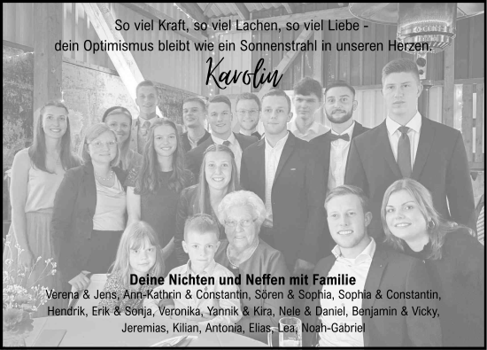 Traueranzeige von Karolin Hahn-Schwalbach von FZ