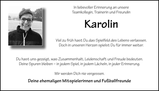 Traueranzeige von Karolin Hahn-Schwalbach von FZ