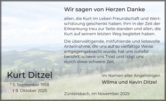 Traueranzeige von Kurt Ditzel von FZ