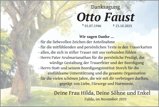 Traueranzeige von Otto Faust von FZ