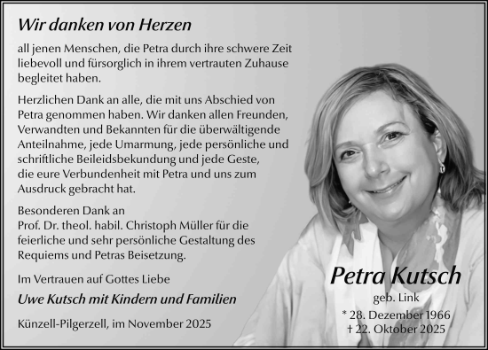 Traueranzeige von Petra Kutsch von FZ
