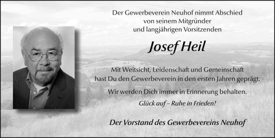 Traueranzeige von Josef Heil von FZ