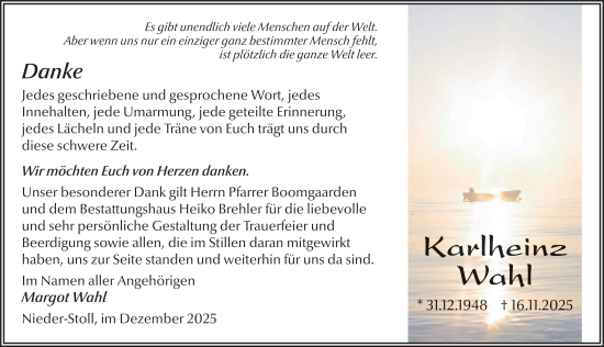 Traueranzeige von Karlheinz Wahl von FZ