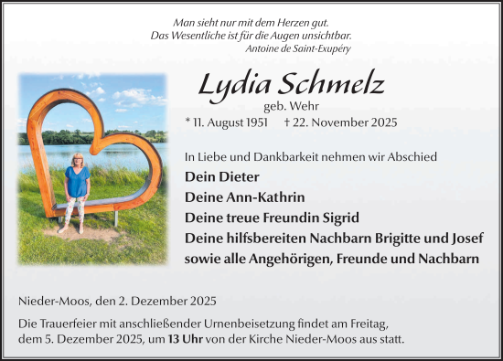 Traueranzeige von Lydia Schmelz von FZ