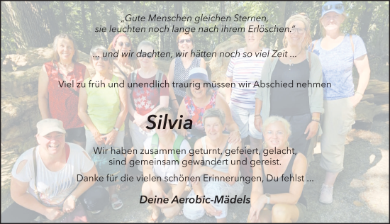 Traueranzeige von Silvia Weickert von FZ