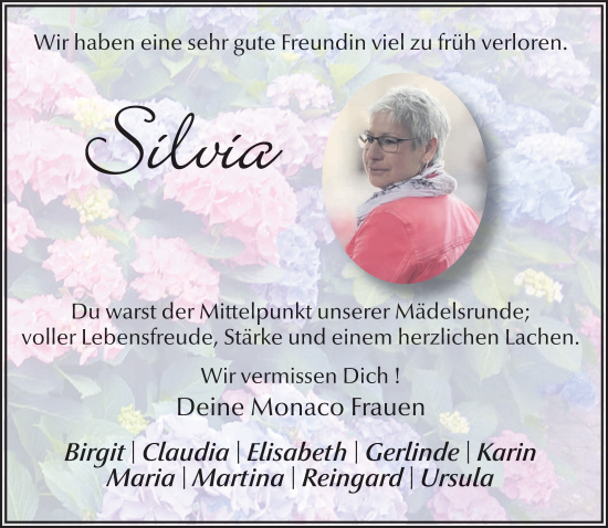 Traueranzeige von Silvia  von FZ