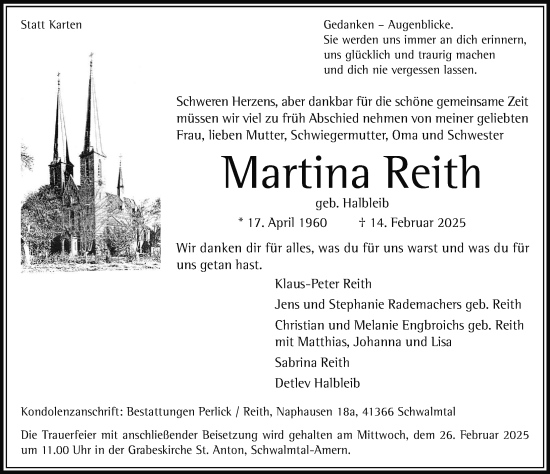 Traueranzeige von Martina Reith von FZ