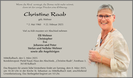 Traueranzeige von Christine Raab von FZ