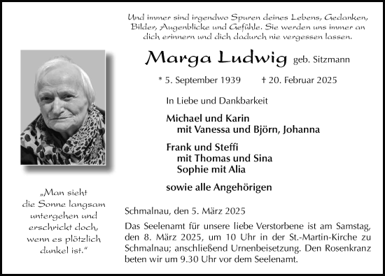 Traueranzeige von Marga Ludwig von FZ