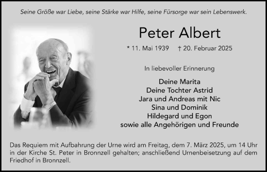 Traueranzeige von Peter Albert von FZ