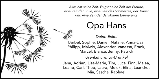 Traueranzeige von Johann Marburger von FZ