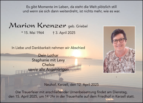 Traueranzeige von Marion Krenzer von FZ