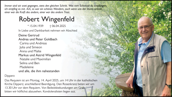 Traueranzeige von Robert Wingenfeld von FZ