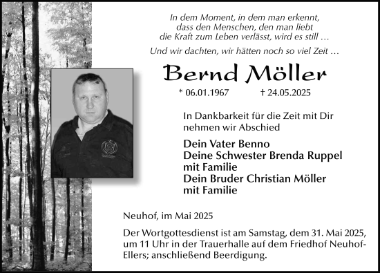 Traueranzeige von Bernd Möller von FZ
