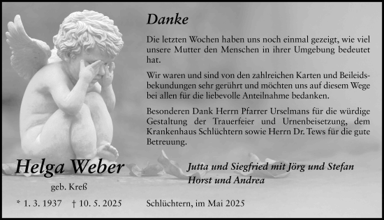 Traueranzeige von Helga Weber von FZ