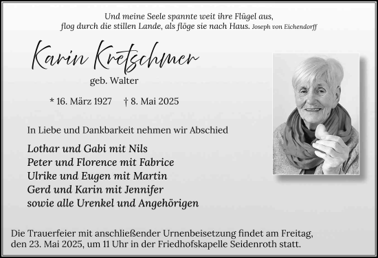 Traueranzeige von Karin Kretschmer von FZ