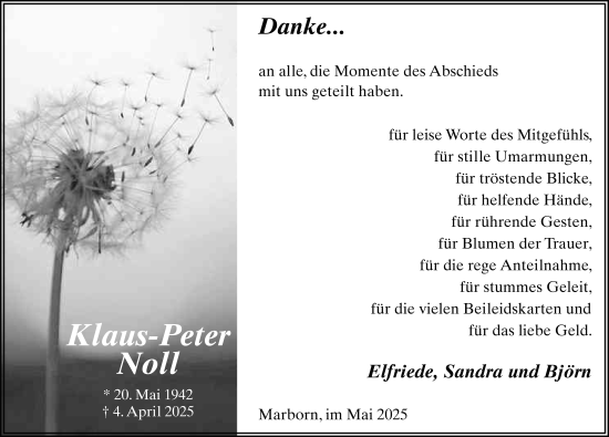 Traueranzeige von Klaus-Peter Noll von FZ