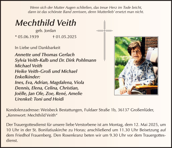 Traueranzeige von Mechthild Veith von FZ