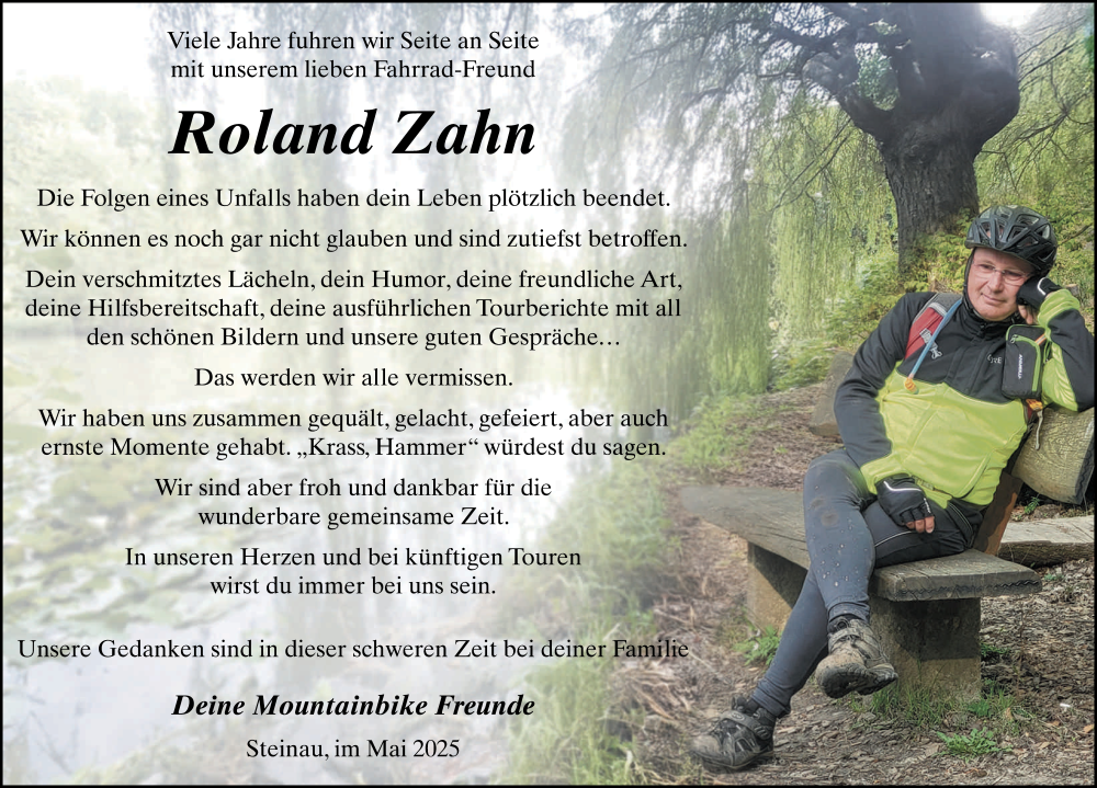  Traueranzeige für Robert Zahn vom 10.05.2025 aus FZ