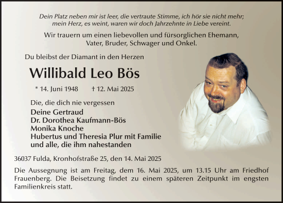 Traueranzeige von Willibald Leo Bös von FZ