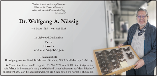 Traueranzeige von Wolfgang Nässig von FZ