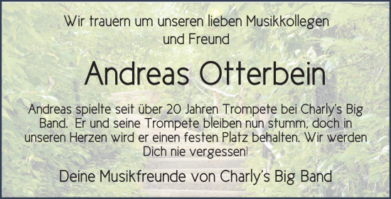 Traueranzeige von Andreas Otterbein von FZ