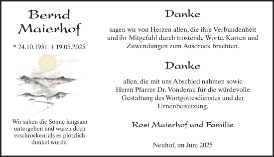 Traueranzeige von Bernd Maierhof von FZ