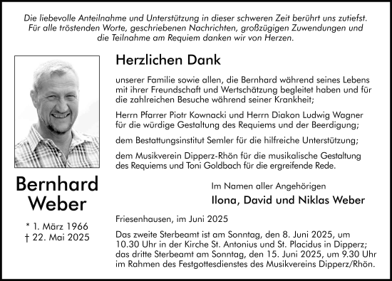 Traueranzeige von Bernhard Weber von FZ