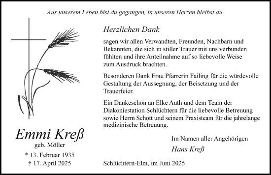 Traueranzeige von Emmi Kreß von FZ