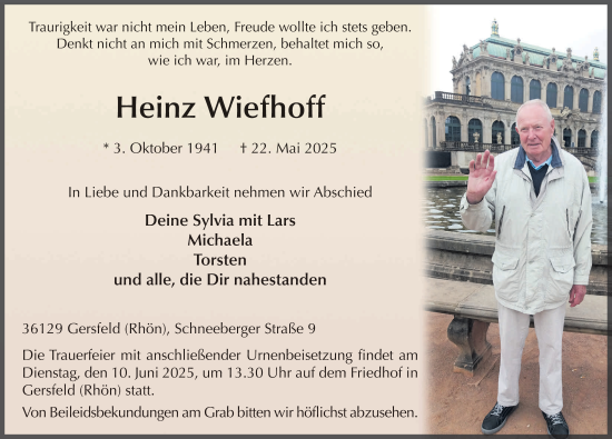Traueranzeige von Heinz Wiehoff von FZ