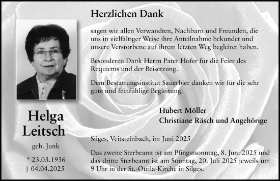 Traueranzeige von Helga Leitsch von FZ