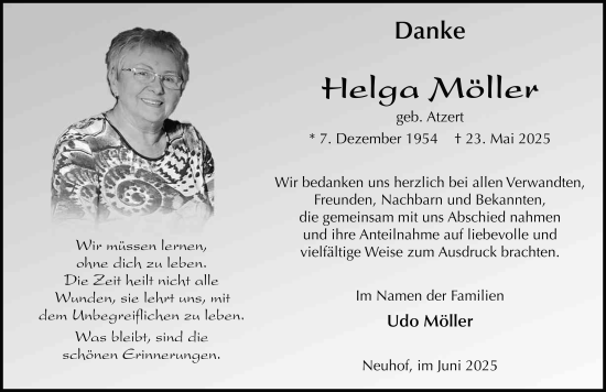 Traueranzeige von Helga Möller von FZ