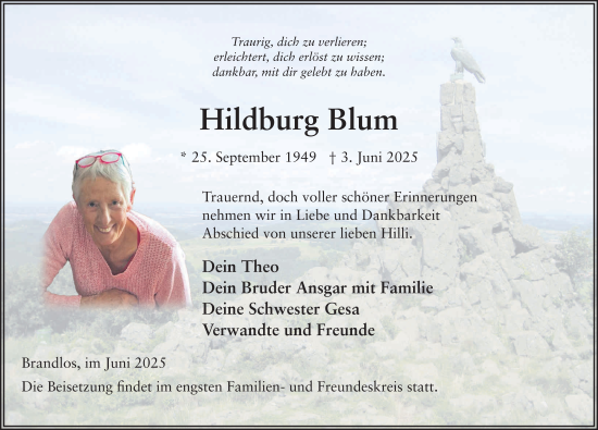 Traueranzeige von Hildburg Blum von FZ