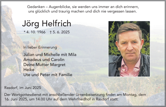 Traueranzeige von Jörg Helfrich von FZ