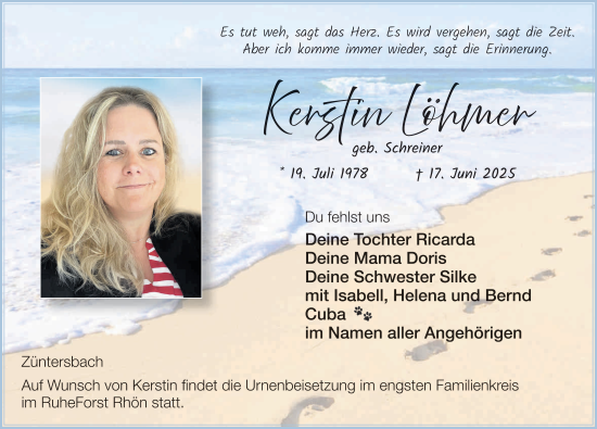 Traueranzeige von Kerstin Löhmer von FZ
