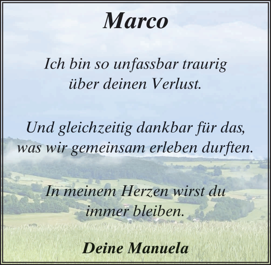 Traueranzeige von Marco Böhm von FZ